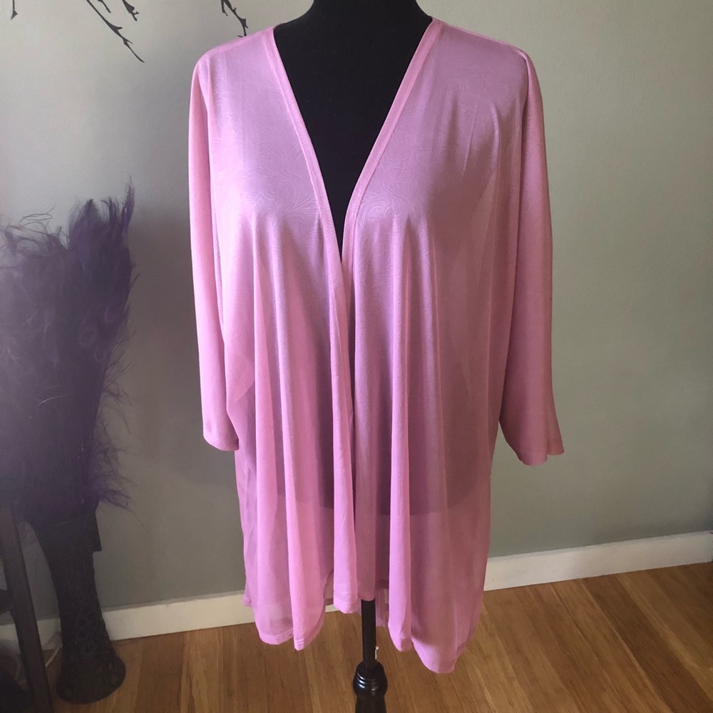 Lularoe Shirley sheer dusty rose floral